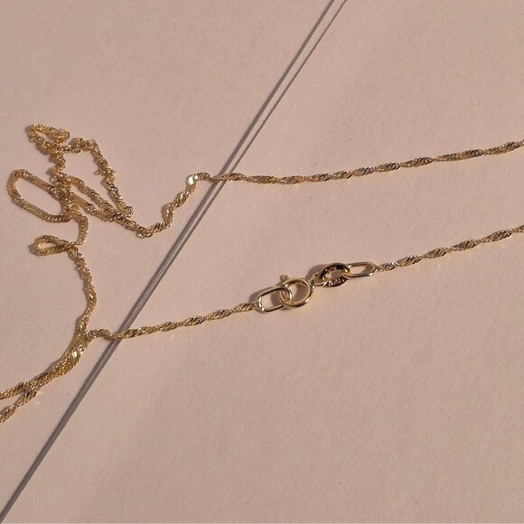 Oro and Argento Jewelry Jewelry - 14K Genuine Gold Singapore Rope Chain Fine Solid Gold Necklace Stamped 14K